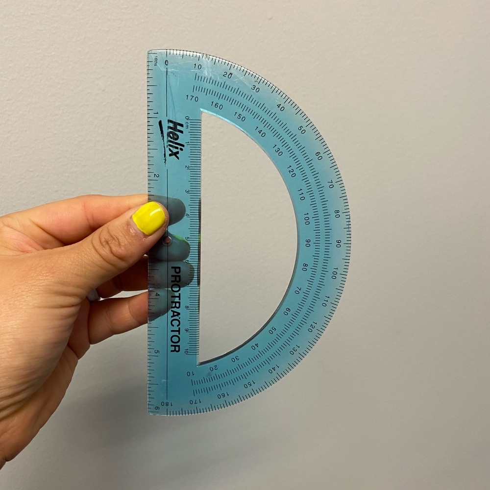 Cute Blue Protractor / Ruler - Picture 3 of 3